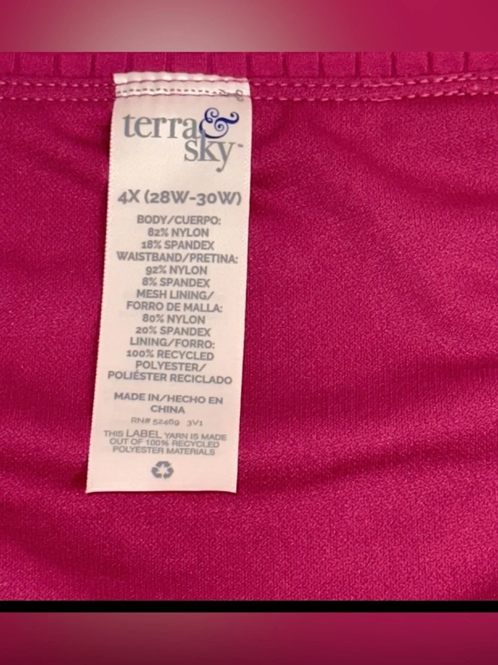 Terra & Sky Pink Womens Size 4XL Pink Swim Bottom High Waist Tummy Control NEW